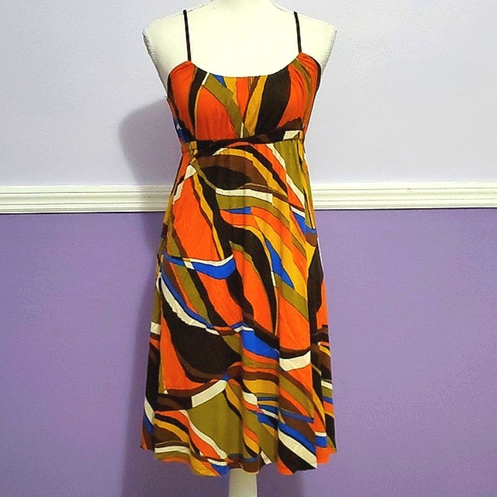 XXZ Colorful Artsy Boho Hippie Flowy  Babydoll Mini Dress S